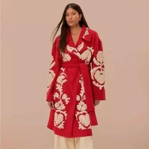 Red Helen Fleece Coat- Farm Rio